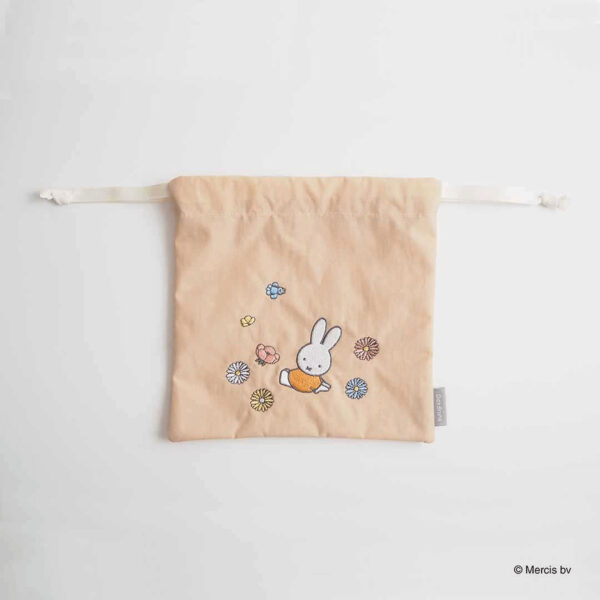 米飛兔 BRUNA MOTIF EMBROIDERY 束口包 米色