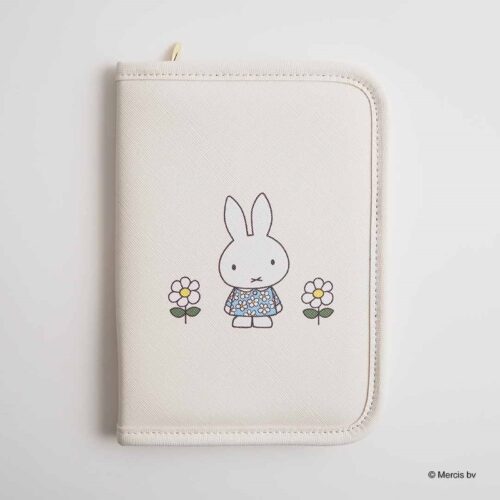 4571646442500 (1) 米飛兔 MIFFY CELEBRATION 書本型 多功能收納包 象牙色