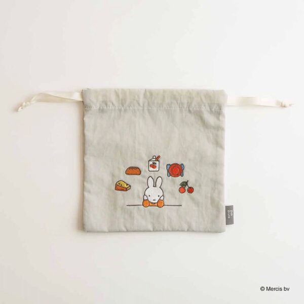 米飛兔 BRUNA MOTIF EMBROIDERY 束口包 灰色