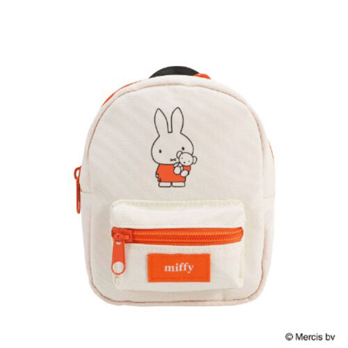 51e8bc54-69a9-4354-ae7a-4abdc77db987 kutsuwa 米飛兔 Miffy 後背包造型 可掛隨身 多功能 文具 收納包 化妝包 玩偶也可揹 橘色