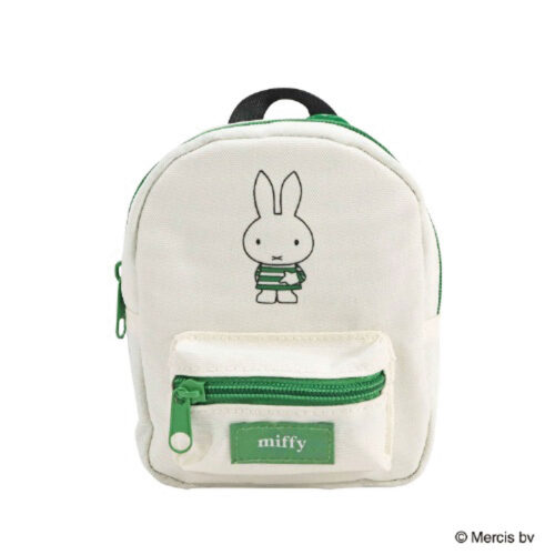 d2b93be7-cbd5-4786-889b-0a01bab93c0c kutsuwa 米飛兔 Miffy 後背包造型 可掛隨身 多功能 文具 收納包 化妝包 玩偶也可揹 綠色